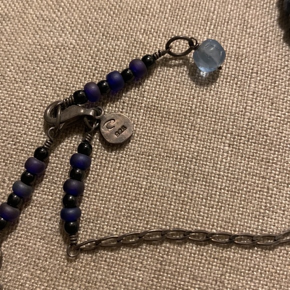 Stunning Blue Mixed Material Necklace - Picture 4 of 5